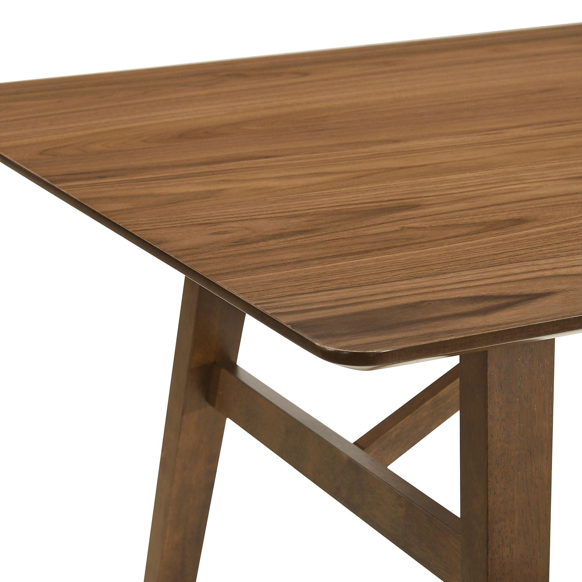 Channell 7 Piece Dining Table Set in Walnut Wood with Orange Fabric
