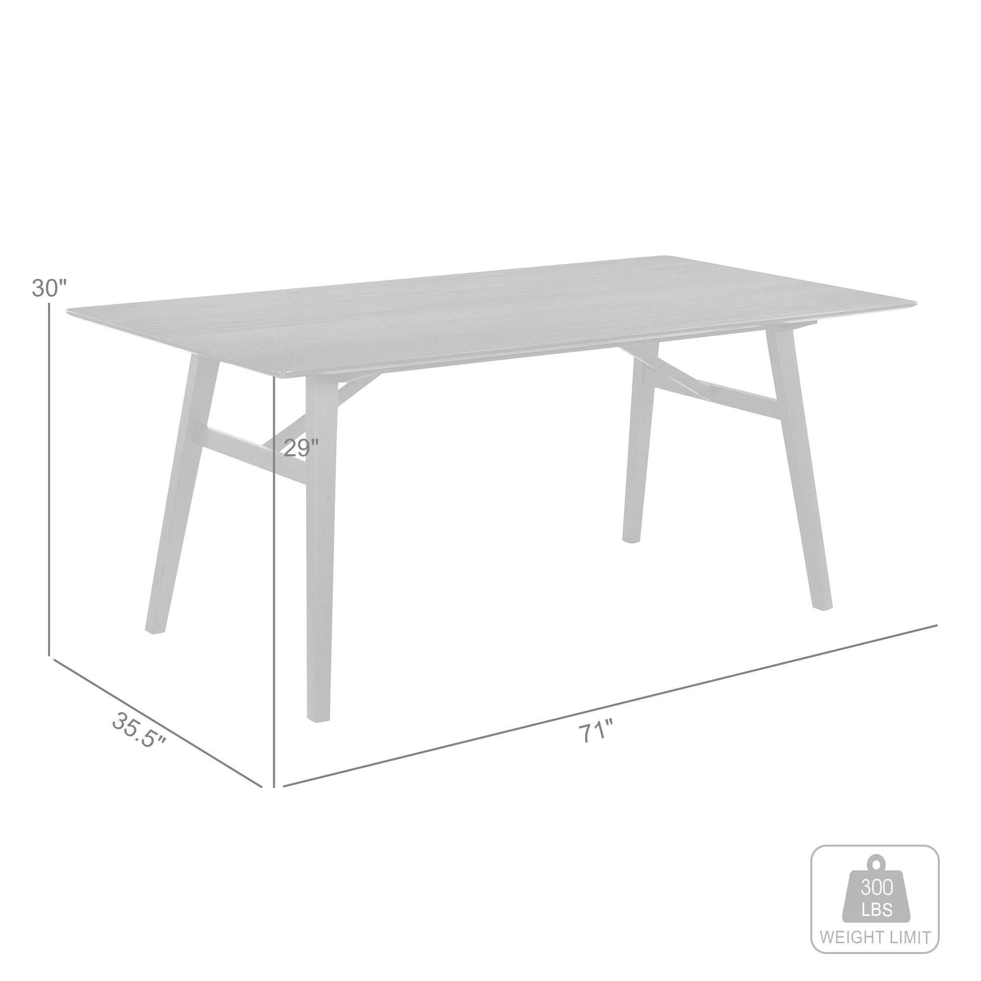 Image 7 Channell 71 in. Wide Dining Table in Wood and Black Finish more views