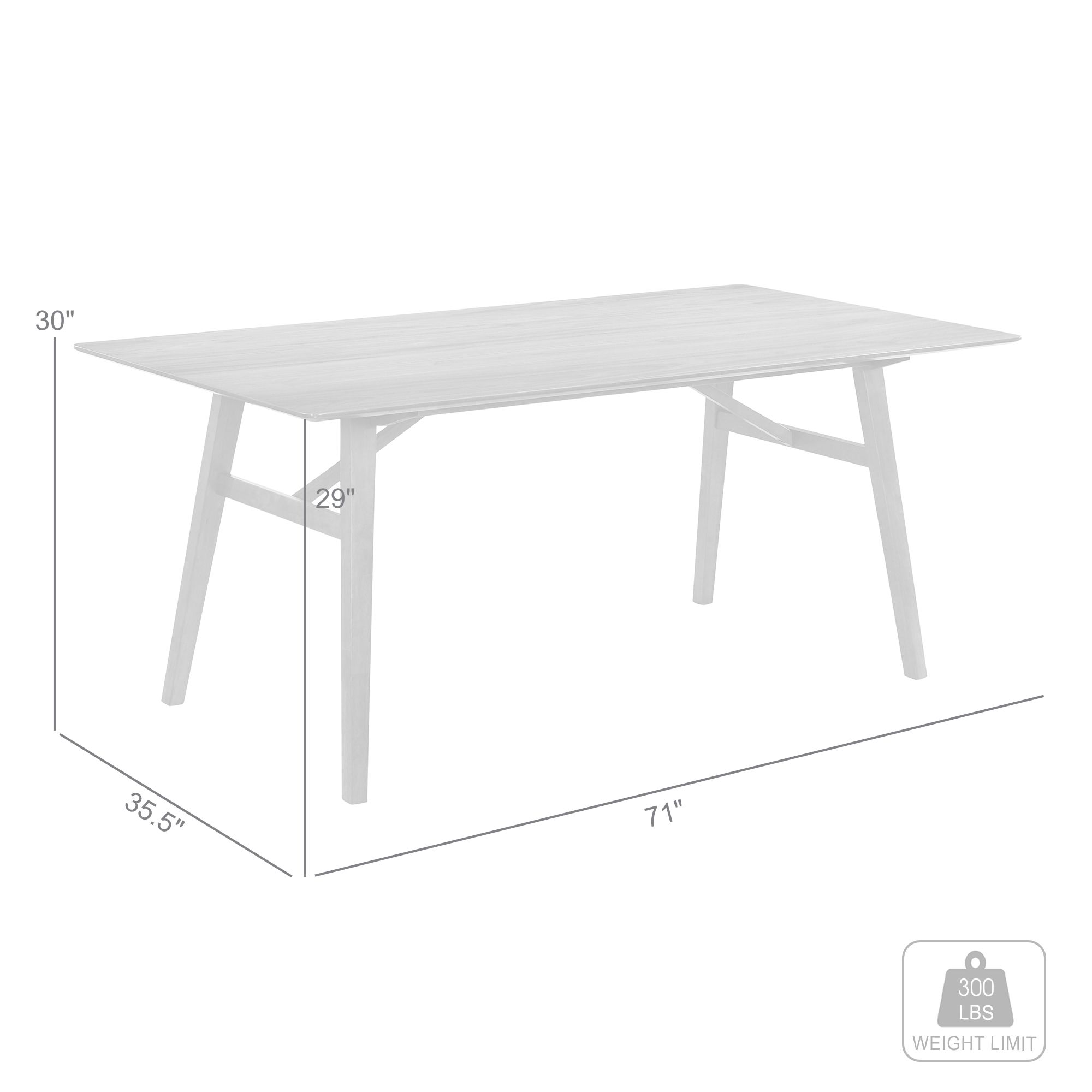 Image 7 Channell 71 in. Wide Dining Table in Wood and Walnut Finish more views