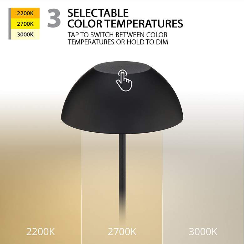 Image 4 Channing 11"H x 5.13"W 1-Light Rechargeable Table Lamp in Black more views
