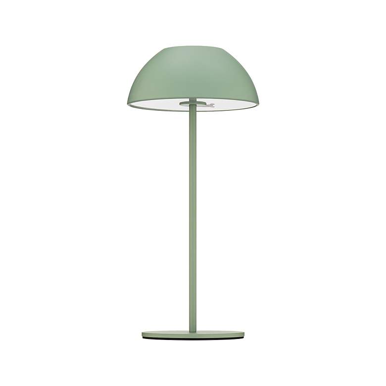 Image 2 Channing 11"H x 5.13"W 1-Light Rechargeable Table Lamp in Green more views