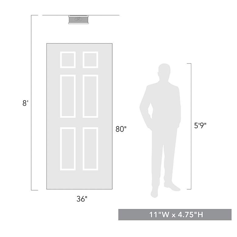 Image 4 Channing 11" Wide Matte Black 2-Light Flush Mount With Matte Black Sha more views