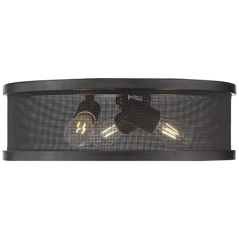 Image 1 Channing 15" Wide 3-Light Flush Mount in Matte Black with Matte Black