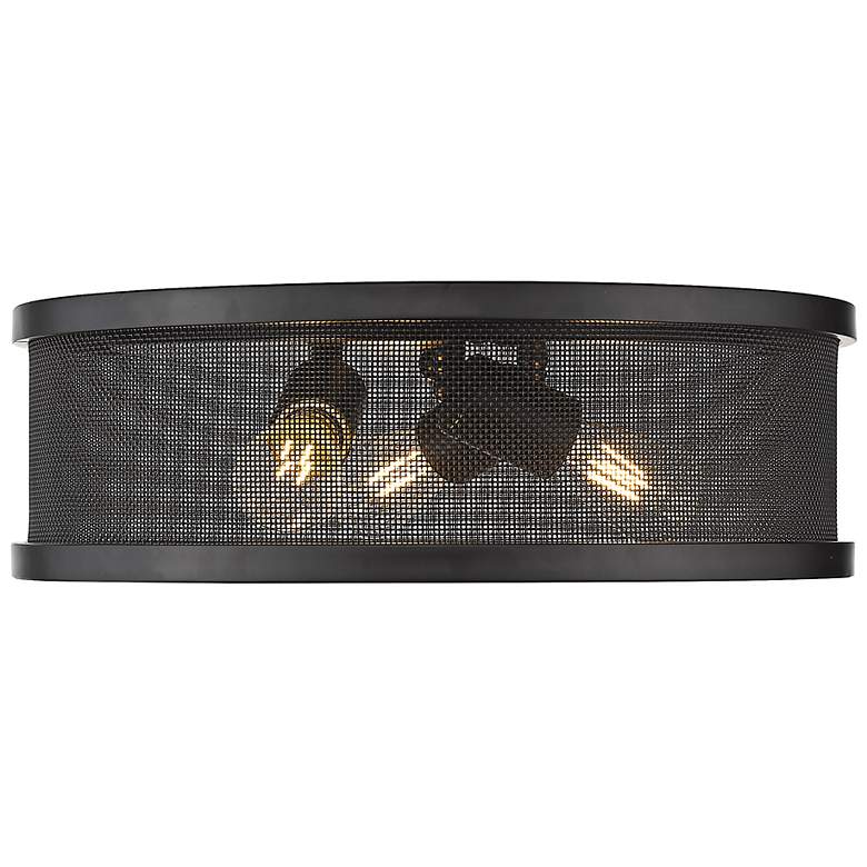 Image 4 Channing 15" Wide 3-Light Flush Mount in Matte Black with Matte Black more views