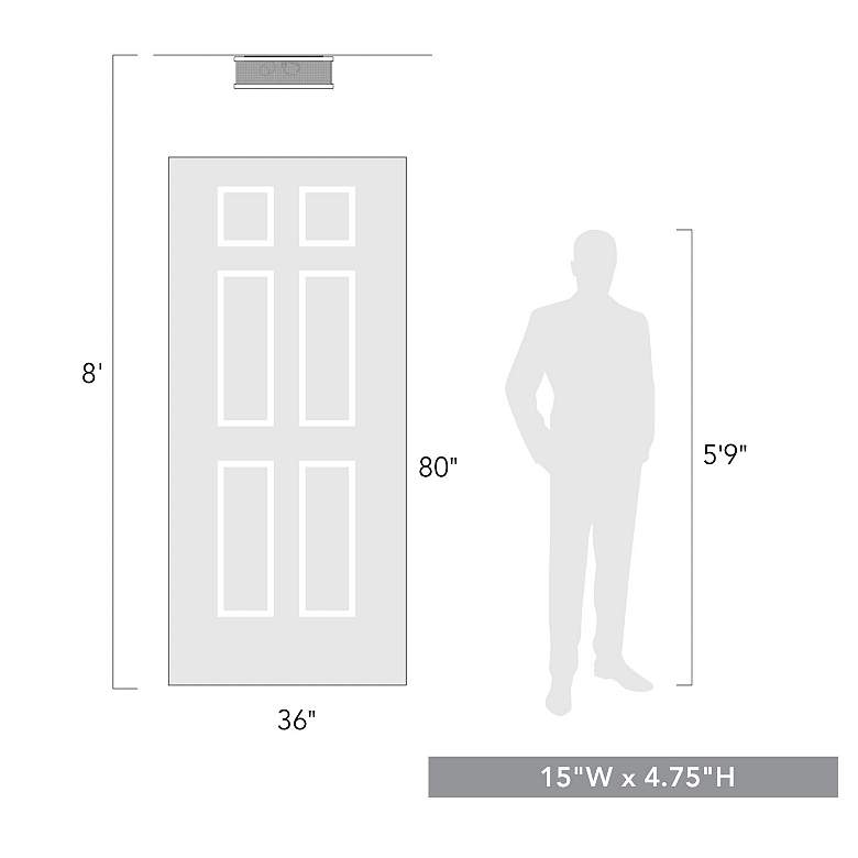 Image 6 Channing 15" Wide 3-Light Flush Mount in Matte Black with Matte Black more views