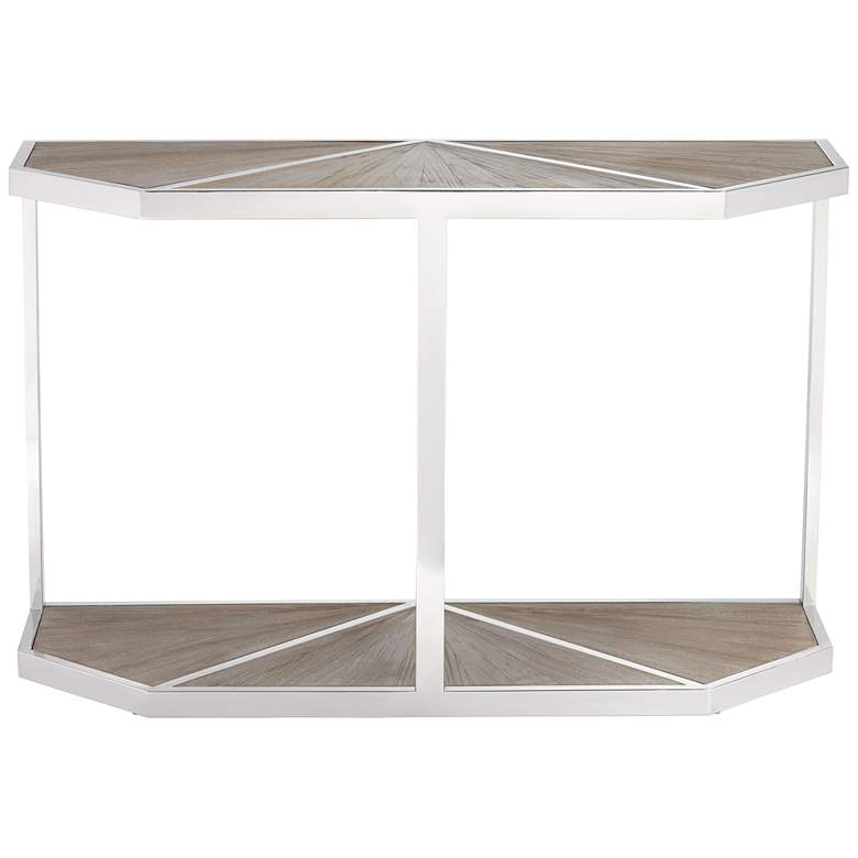 Image 1 Channing Elm and Stainless Steel Console Table
