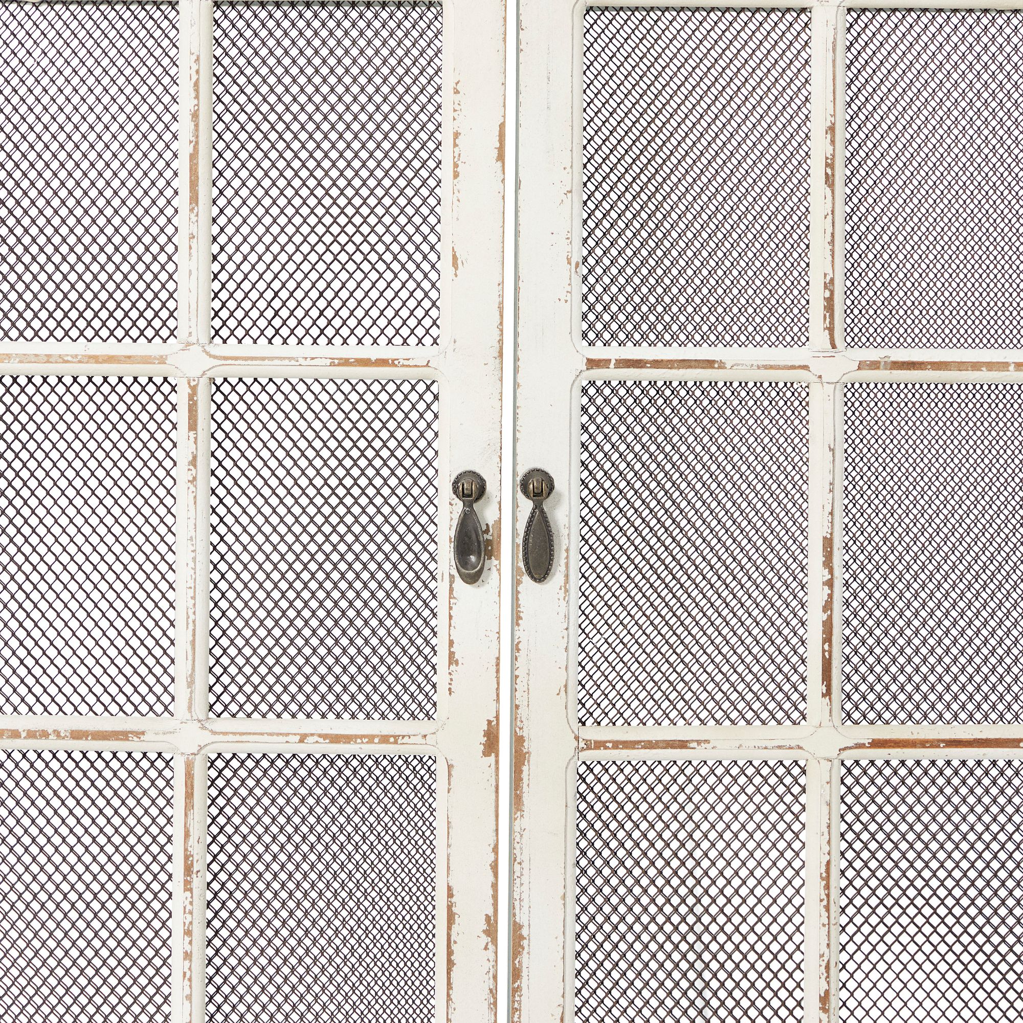 Image 3 Chantal Distressed Cream 31" x 45" Windowpane Wall Mirror more views