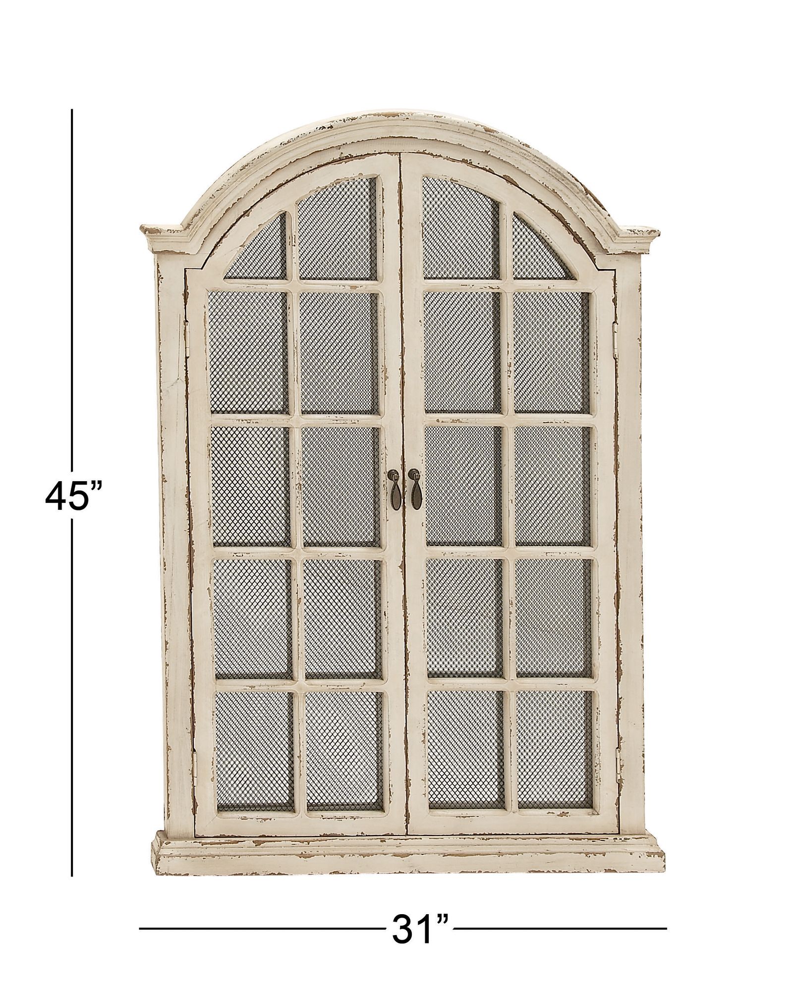 Image 6 Chantal Distressed Cream 31" x 45" Windowpane Wall Mirror more views