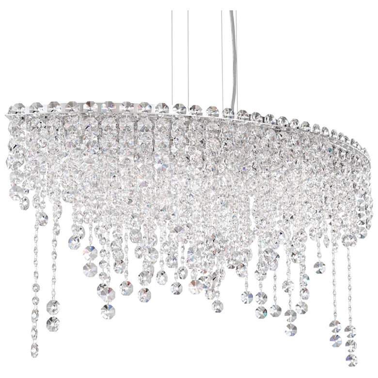 Image 1 Chantant 16.5"H x 33"W 6-Lt Crystal Linear Pendant in Pol Stainle