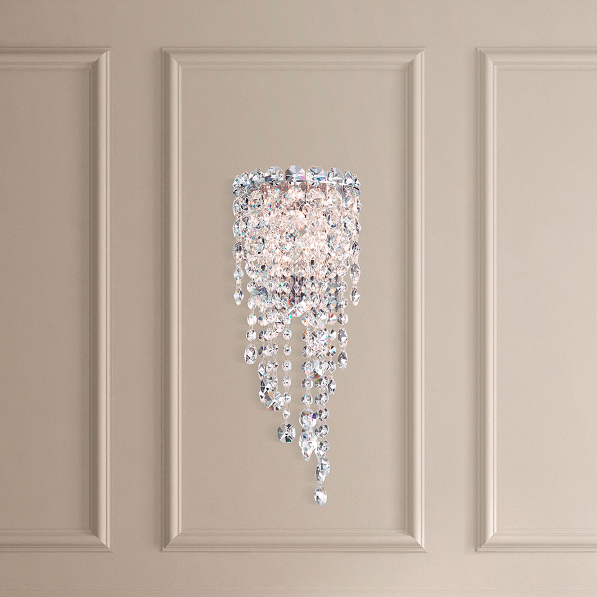 Chantant 16"H x 6.5"W 2-Light Crystal Wall Sconce in Pol Stainles