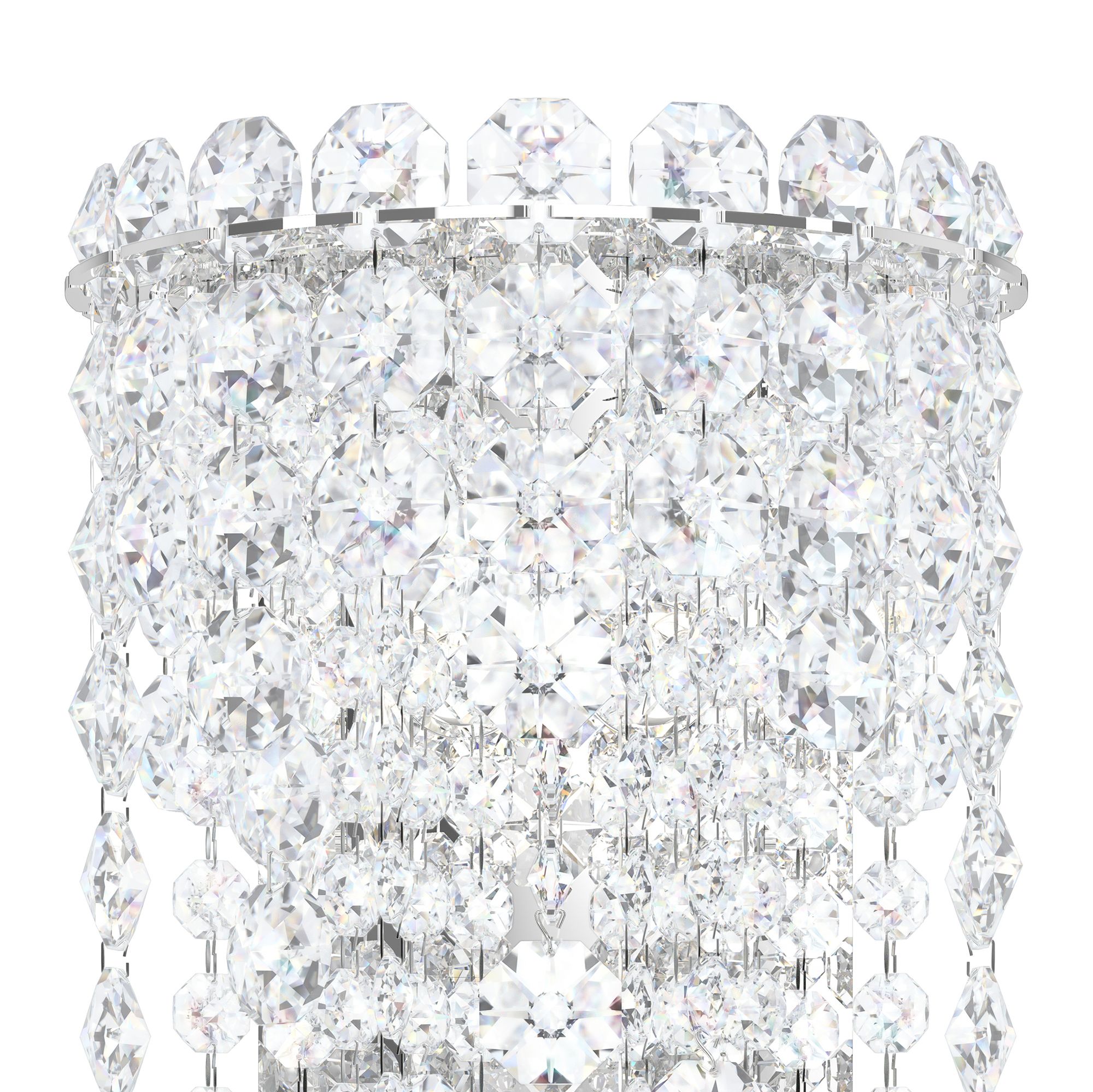 Image 5 Chantant 16"H x 6.5"W 2-Light Crystal Wall Sconce in Pol Stainles more views