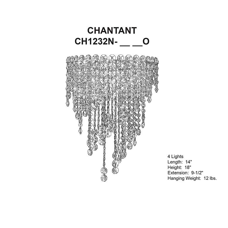 Image 5 Chantant 18"H x 14"W 4-Light Crystal Wall Sconce in Pol Stainless more views