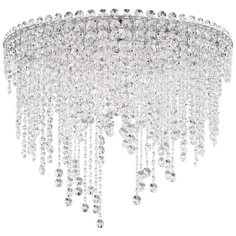 Image 2 Chantant 20.5"H x 24"W 6-Light Crystal Flush in Pol Stainless Ste