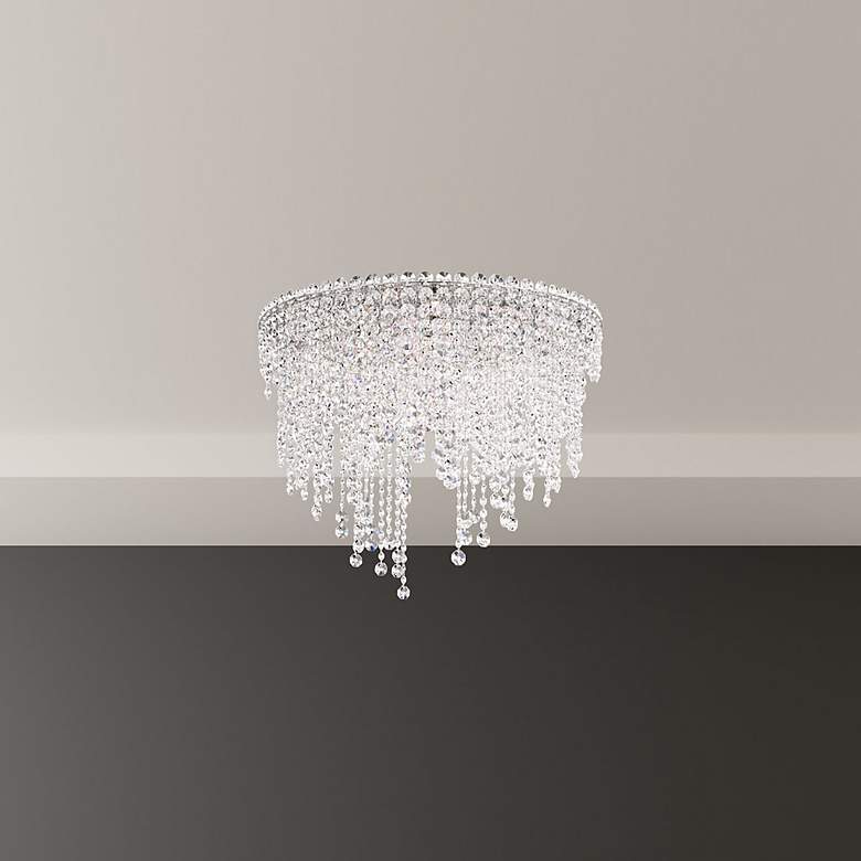 Image 1 Chantant 20.5"H x 24"W 6-Light Crystal Flush in Pol Stainless Ste