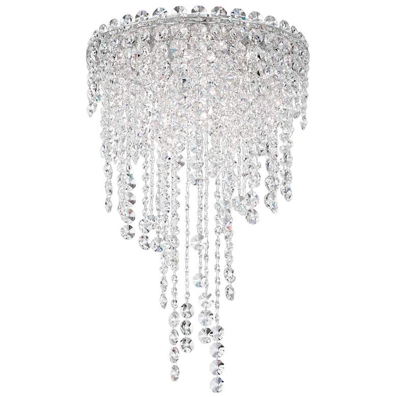 Image 2 Chantant 23.5"H x 14"W 4-Light Crystal Flush in Pol Stainless Ste