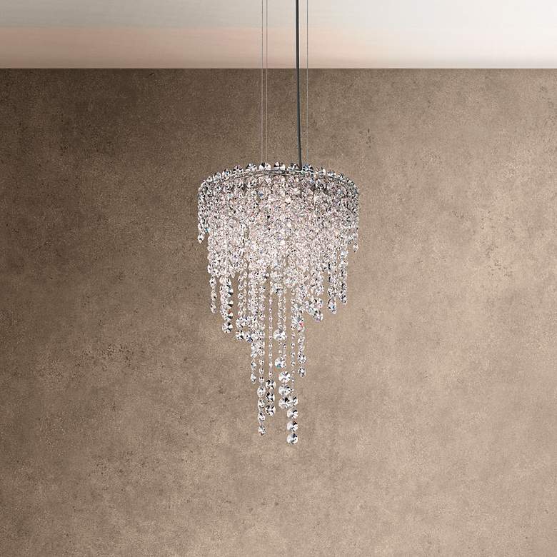 Image 1 Chantant 23"H x 14"W 4-Light Crystal Pendant in Polished Stainles