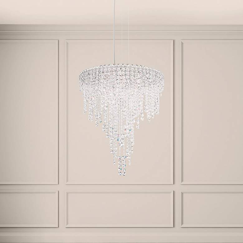 Image 1 Chantant 24" Wide Polished Steel w/ Optic Crystal Chandelier