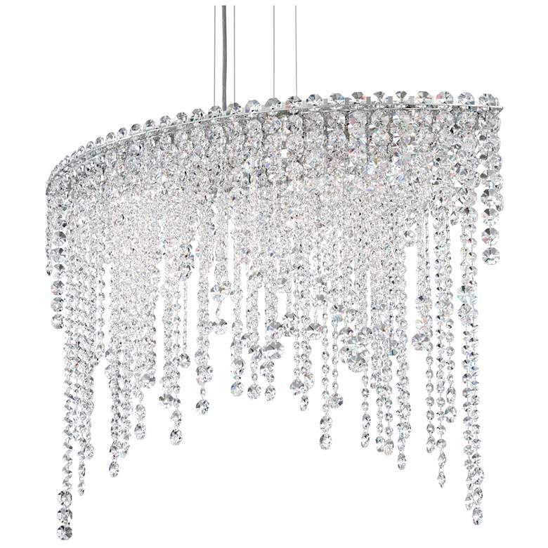 Image 1 Chantant 24"H x 33"W 6-Light Crystal Linear Pendant in Pol Stainl