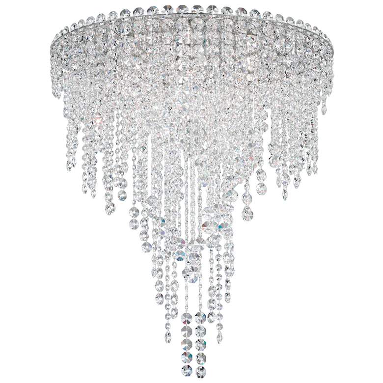 Image 1 Chantant 28.5"H x 24"W 6-Light Crystal Flush in Pol Stainless Ste