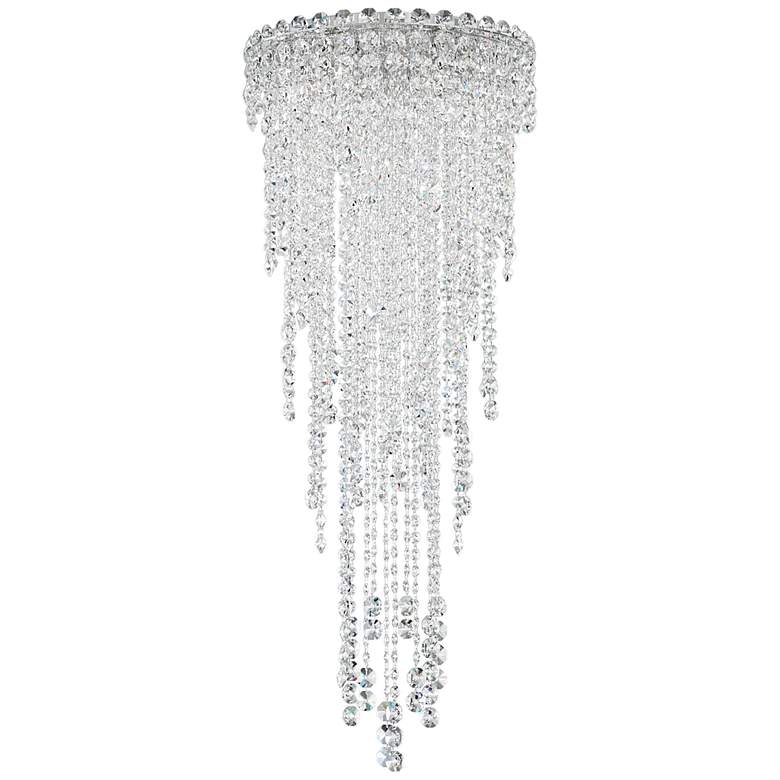 Image 2 Chantant 35.5"H x 14"W 4-Light Crystal Flush in Pol Stainless Ste