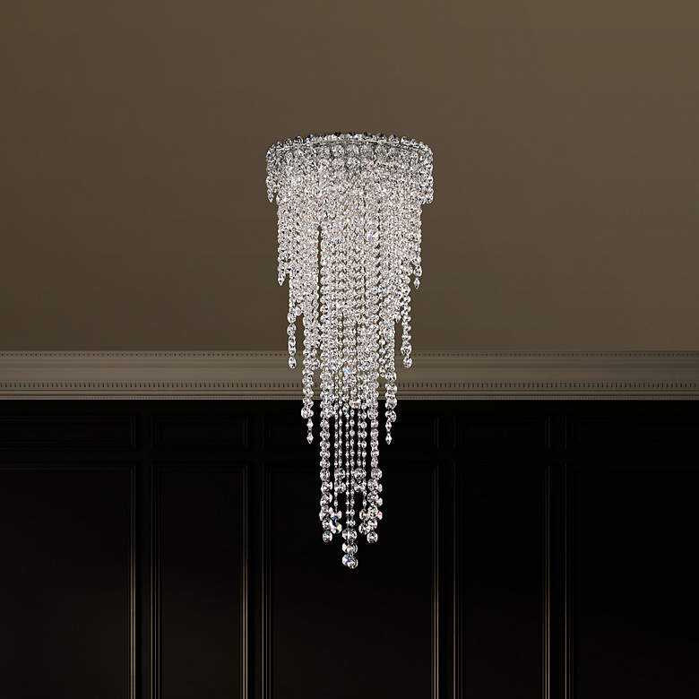 Image 1 Chantant 35.5"H x 14"W 4-Light Crystal Flush in Pol Stainless Ste