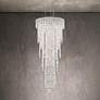 1_Chantant 35"H x 14"W 4-Light Crystal Pendant in Polished Stainles