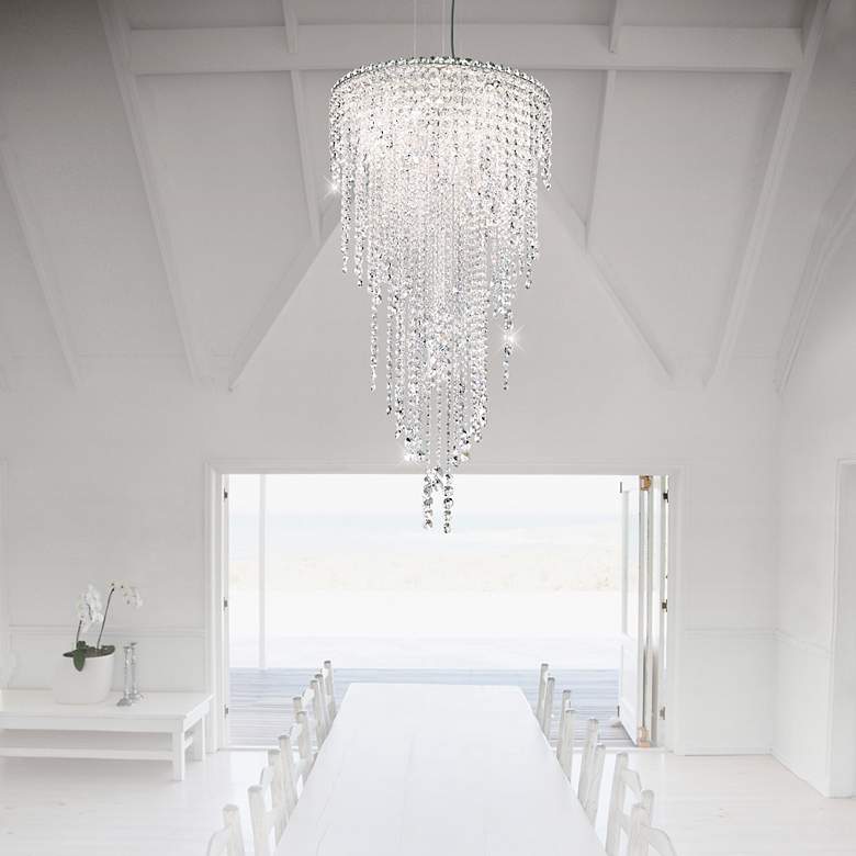 Image 7 Chantant 41.5"H x 21"W 5-Light Crystal Chandelier in Pol Stainles more views
