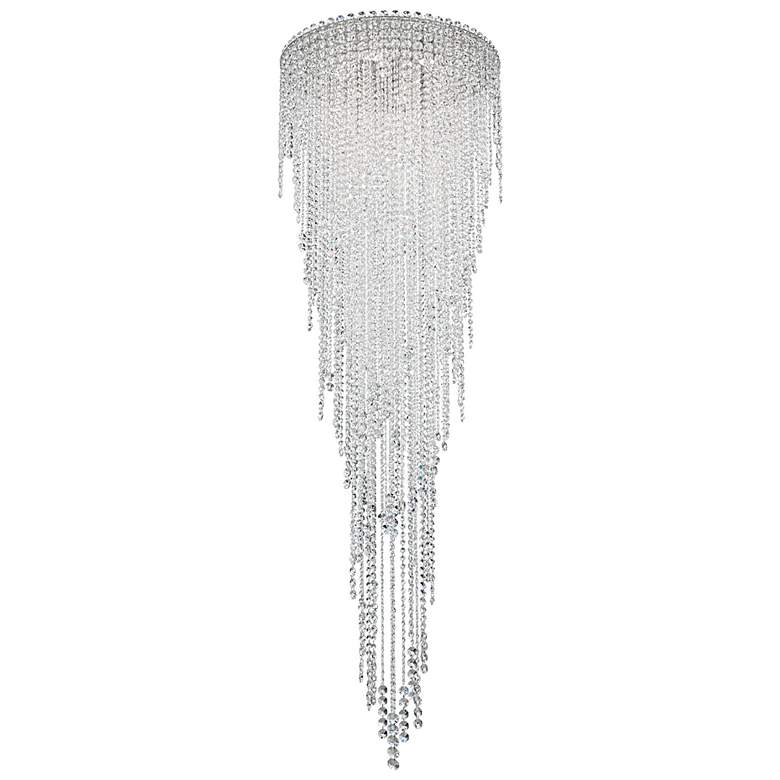 Image 2 Chantant 79.5"H x 24"W 6-Light Crystal Flush in Pol Stainless Ste