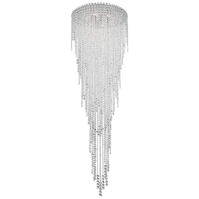 Image 1 Chantant 79.5"H x 24"W 6-Light Crystal Flush in Pol Stainless Ste