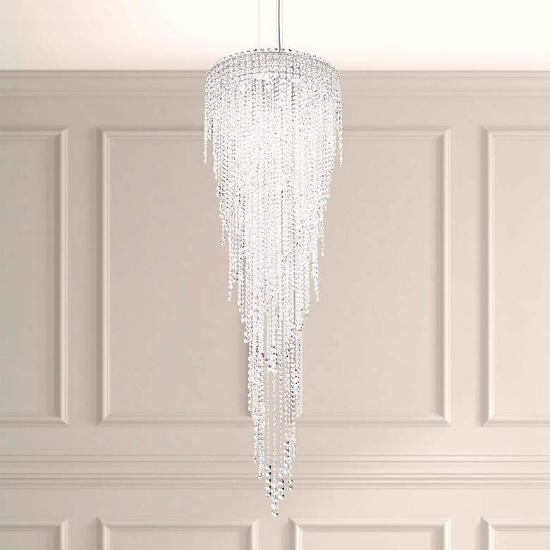 Image 1 Chantant 79"H x 24"W 6-Light Crystal Chandelier in Polished Stain