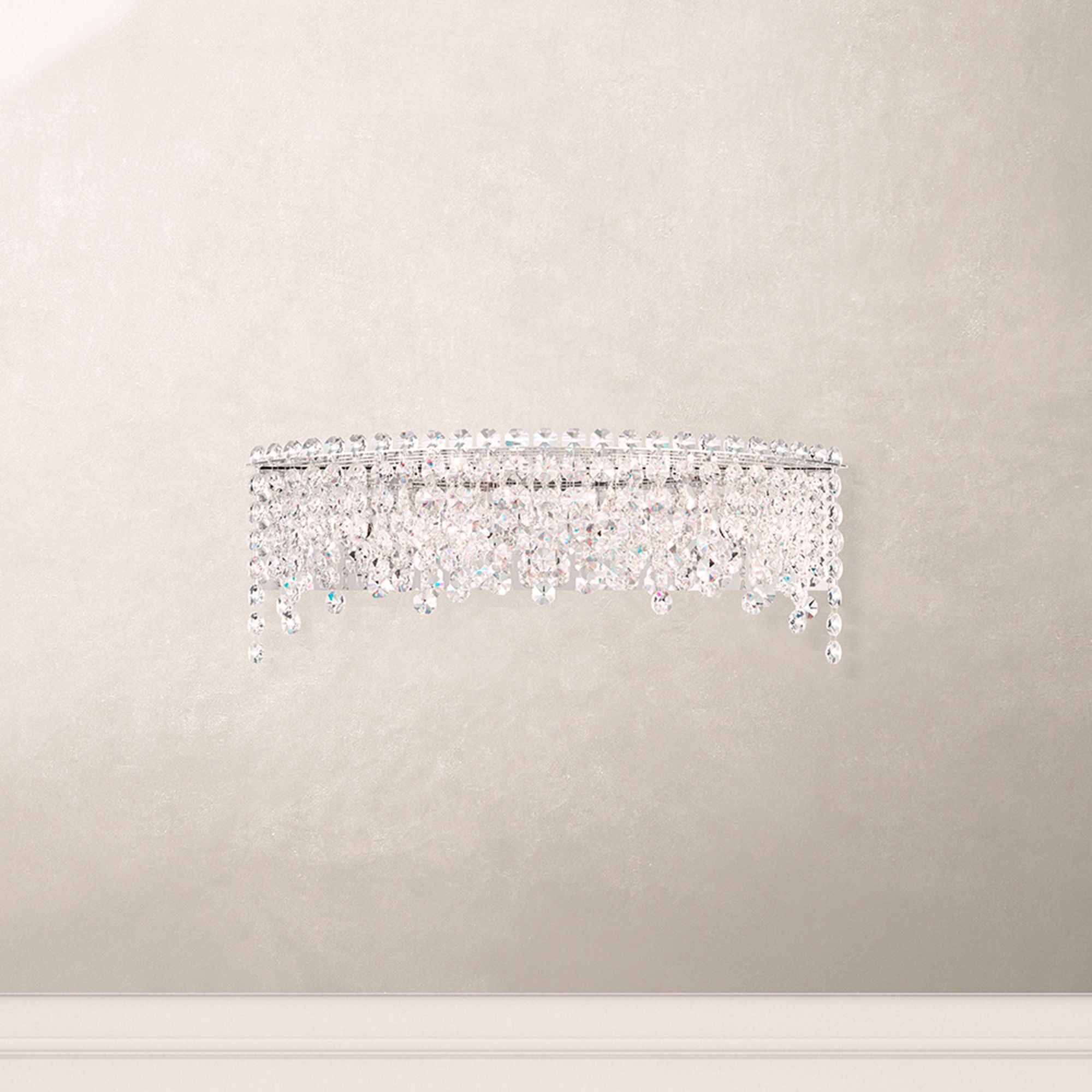 Chantant 8.5"H x 24.5"W 4-Light Crystal Bath Bar in Pol Stainless