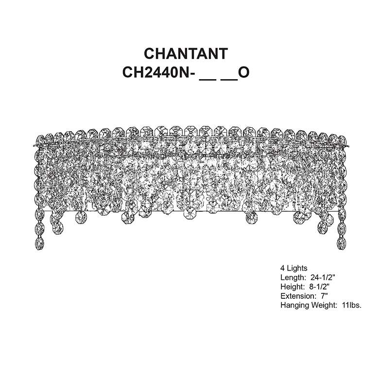 Image 7 Chantant 8.5"H x 24.5"W 4-Light Crystal Bath Bar in Pol Stainless more views