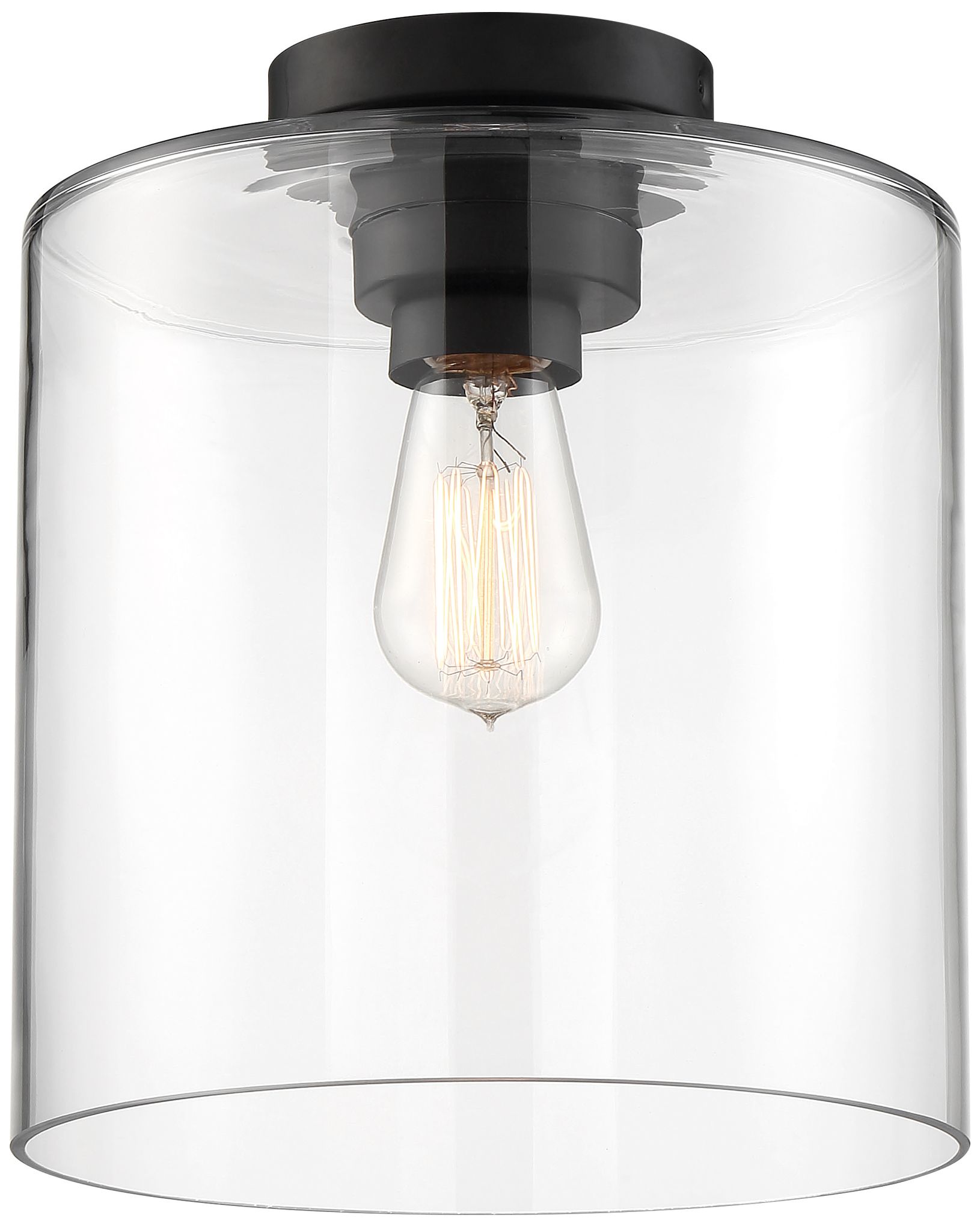 Image 3 Chantecleer; 1 Light; Semi-Flush Fixture; Matte Black Finish w/ Clear Glass more views