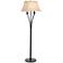 Chantelle Twin Candle Arm Damascus Brown Floor Lamp