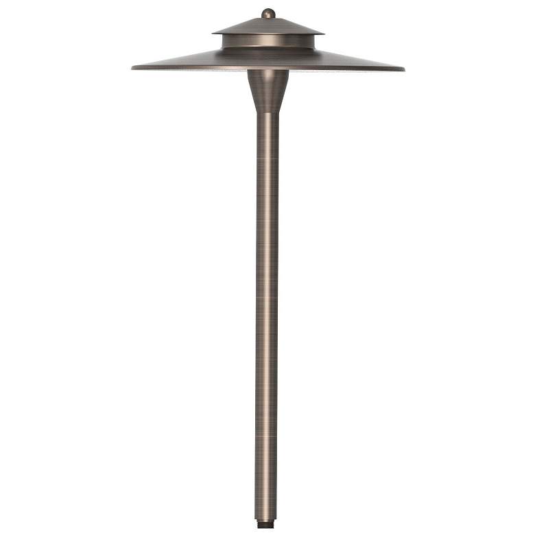 Image 1 Chanterelle 24"H Antique Brass Mushroom Landscape Path Light