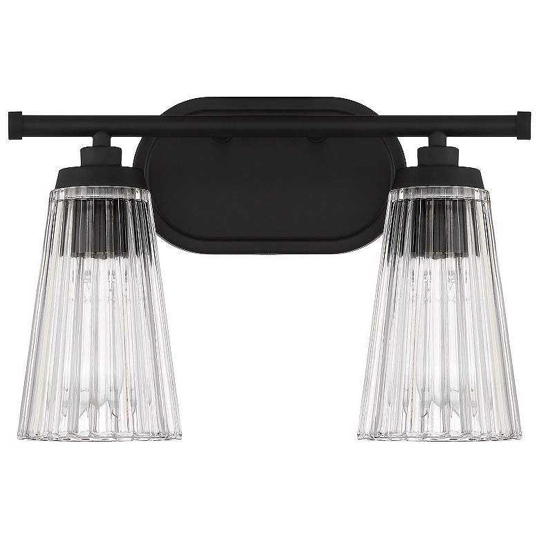 Image 2 Chantilly 10" High Matte Black 2-Light Wall Sconce more views