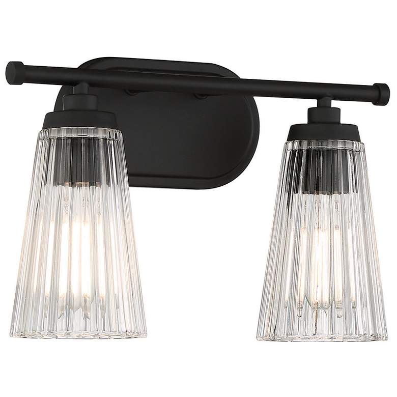 Image 3 Chantilly 10" High Matte Black 2-Light Wall Sconce more views