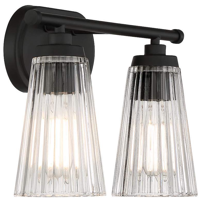 Image 4 Chantilly 10" High Matte Black 2-Light Wall Sconce more views