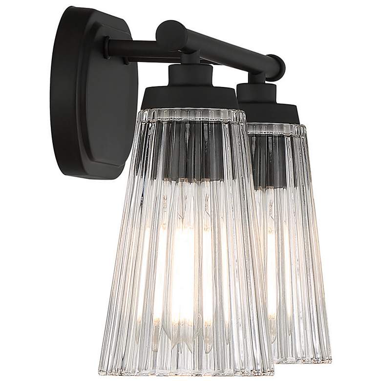 Image 5 Chantilly 10" High Matte Black 2-Light Wall Sconce more views