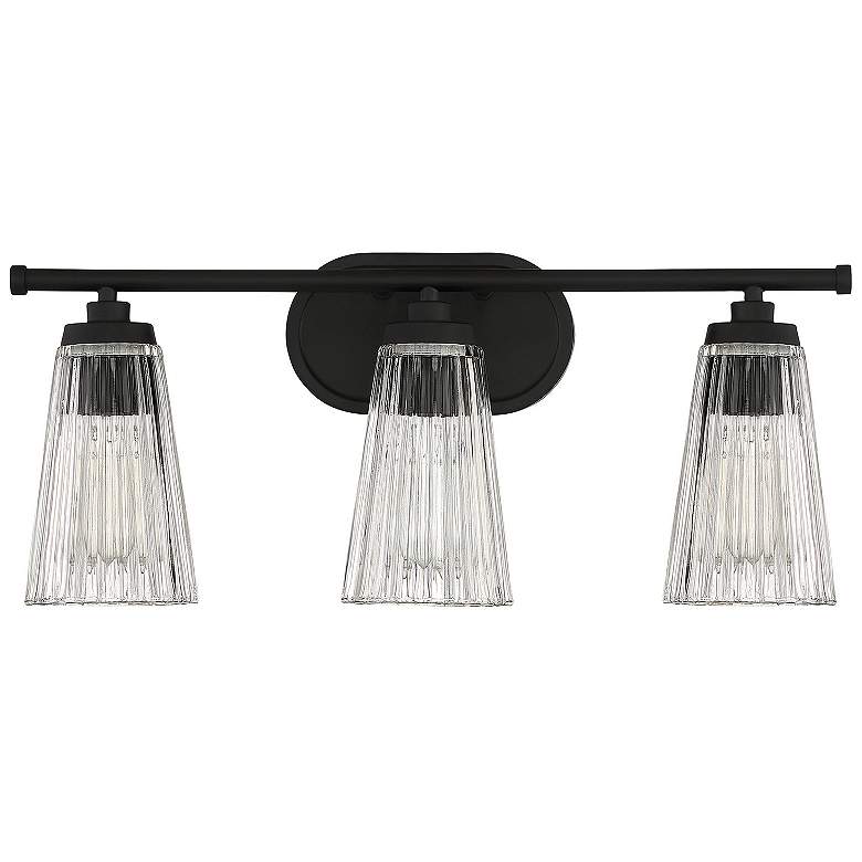 Image 2 Chantilly 22" Wide Matte Black 3-Light Vanity Bath Light more views