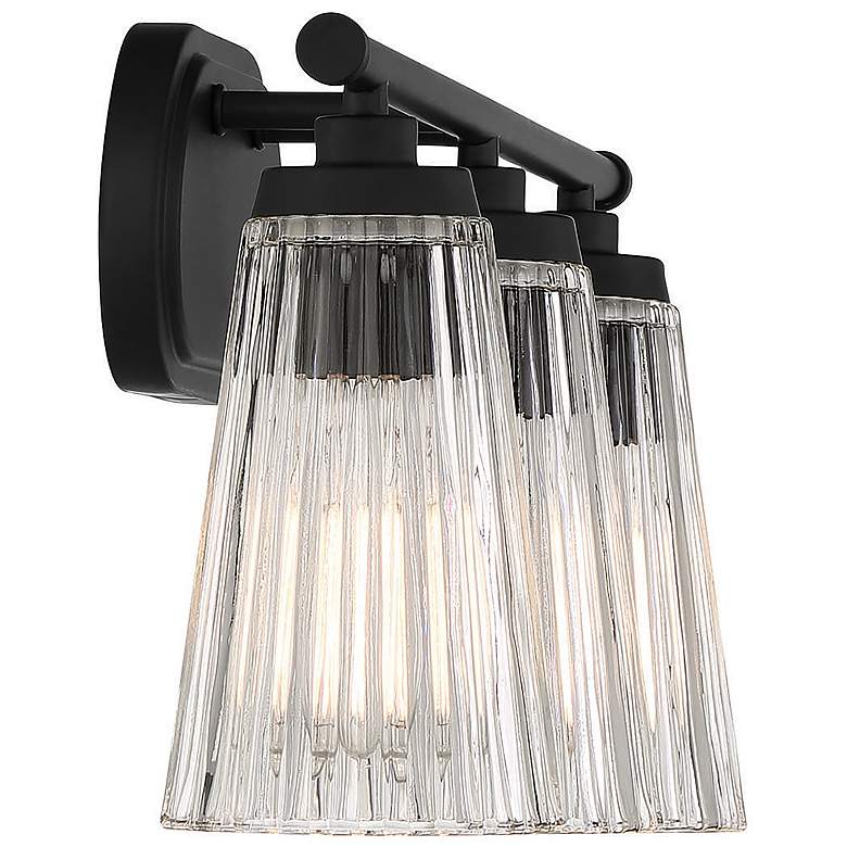 Image 5 Chantilly 22" Wide Matte Black 3-Light Vanity Bath Light more views