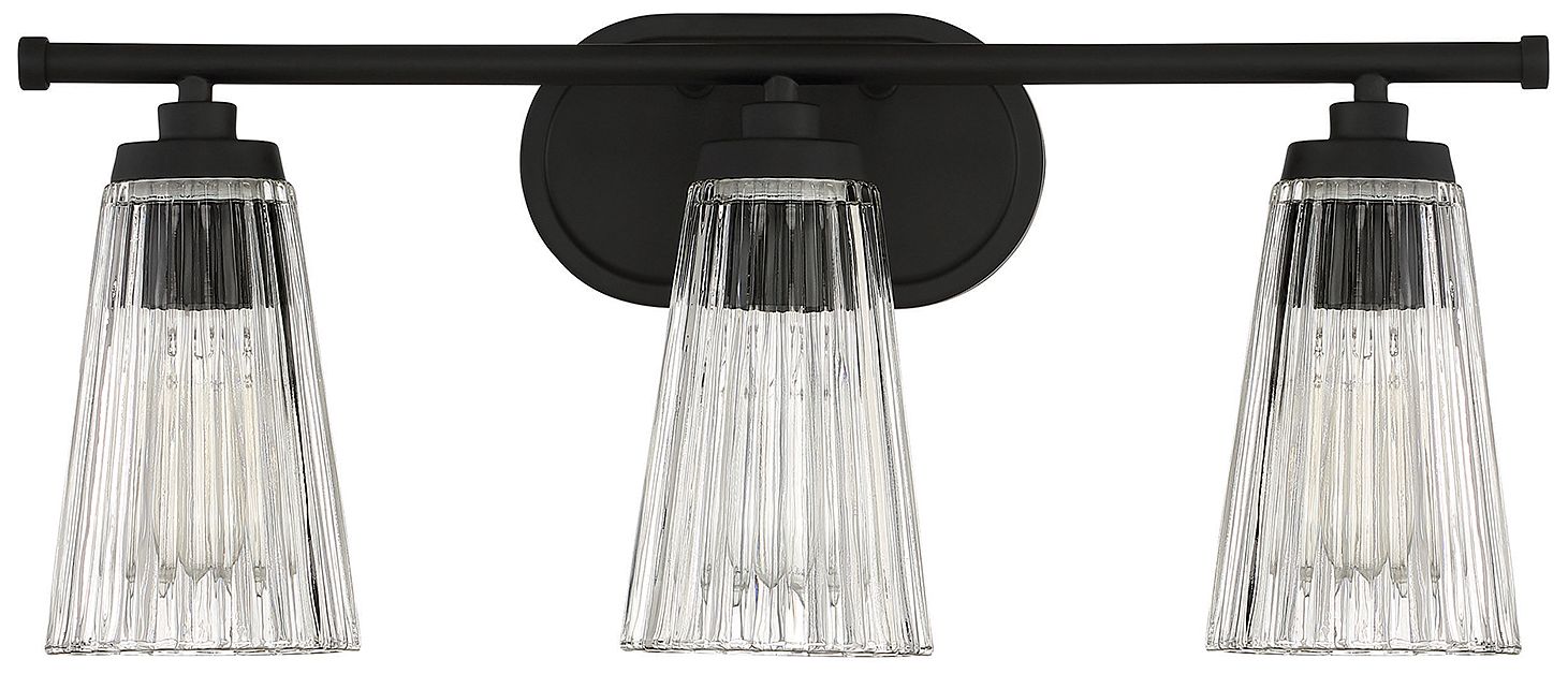 Image 2 Chantilly 3-Light Bathroom Vanity Light in Matte Black more views