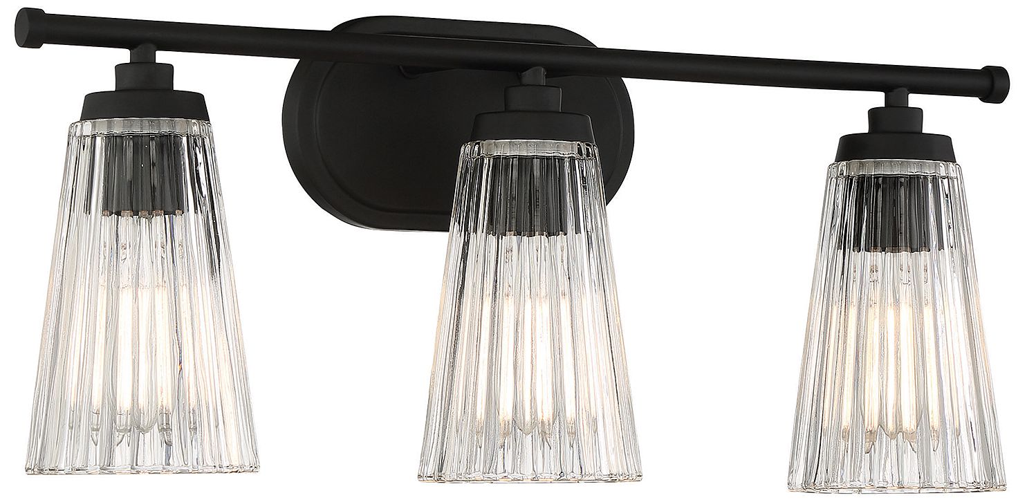 Image 3 Chantilly 3-Light Bathroom Vanity Light in Matte Black more views