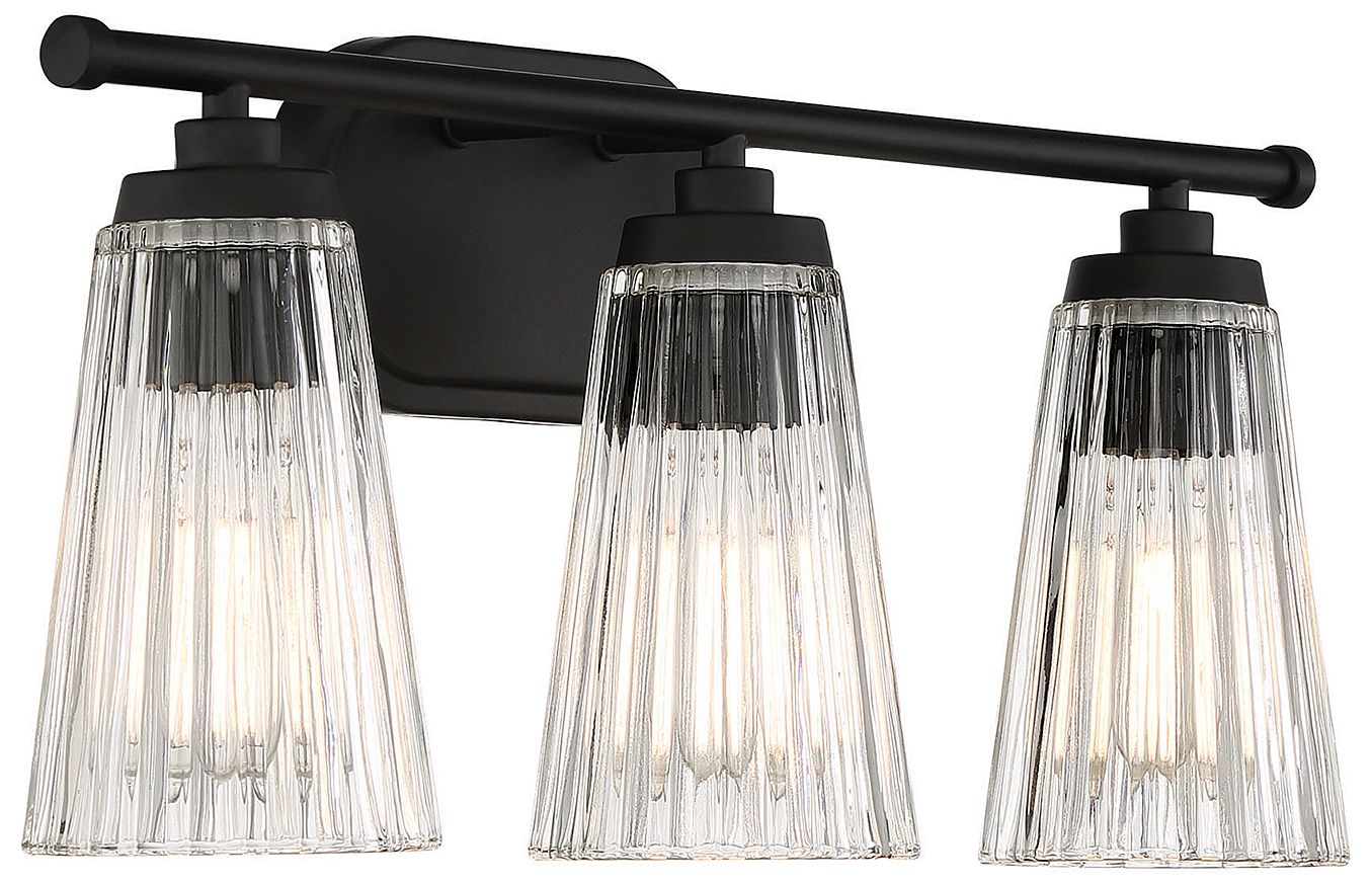 Image 4 Chantilly 3-Light Bathroom Vanity Light in Matte Black more views