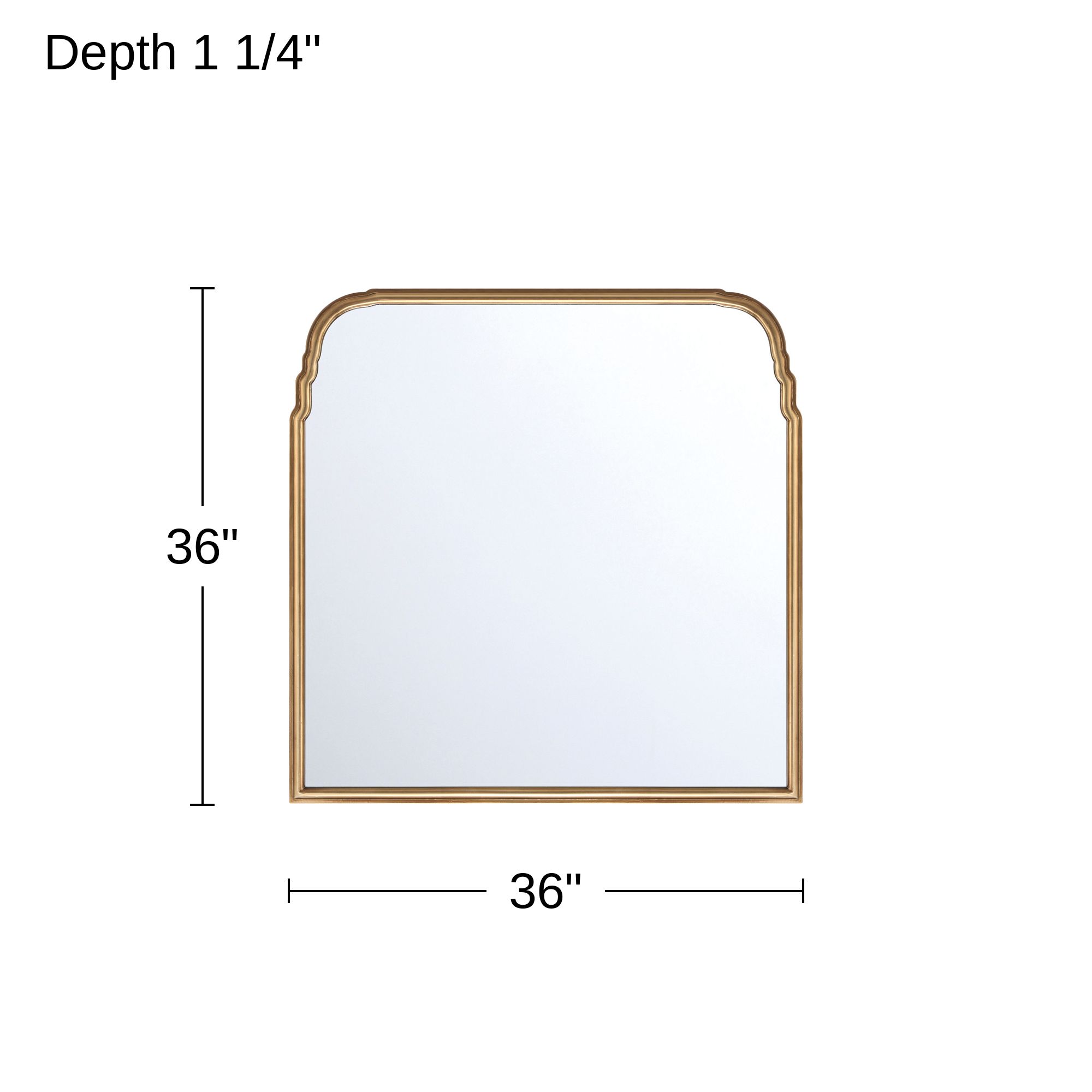 Image 7 Chantilly 36" x 36" Gold Square Vintage Traditional Wall Mirror more views