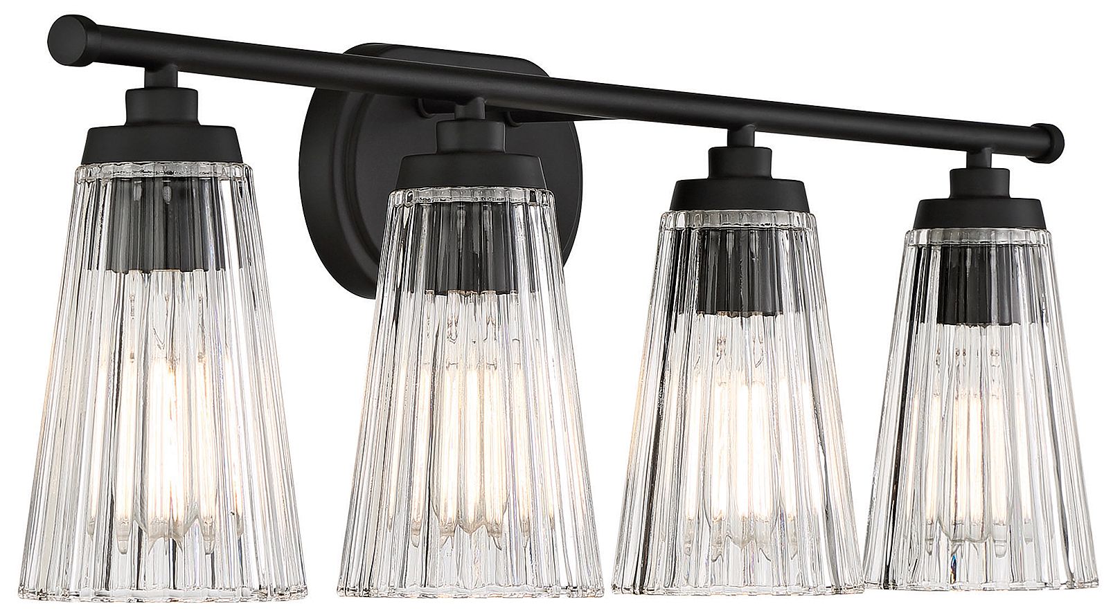 Image 4 Chantilly 4-Light Bathroom Vanity Light in Matte Black more views