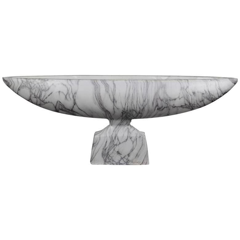 Image 1 Chantilly Gray and White Marbleized Large Ceramic Bowl
