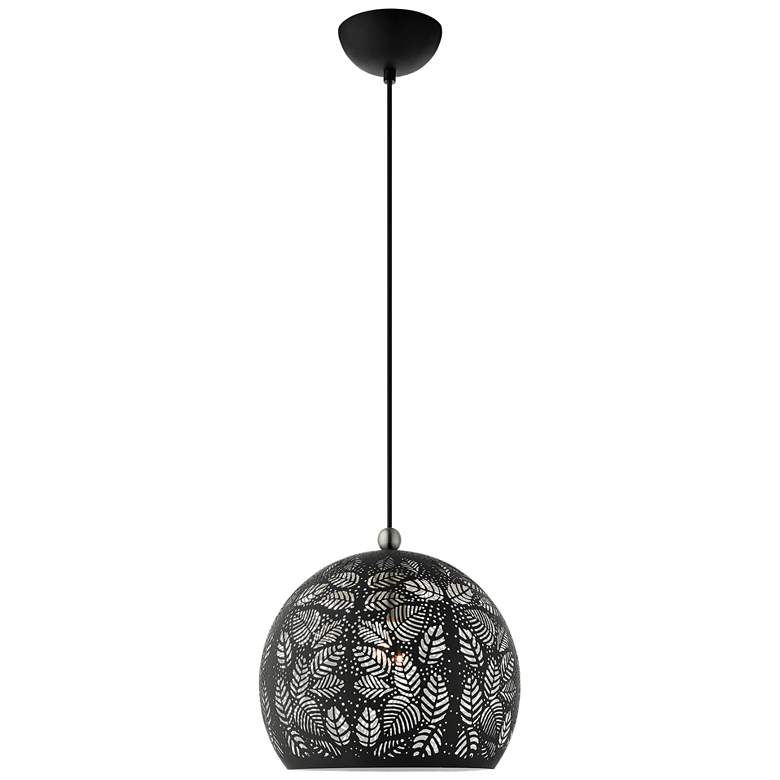 Image 1 Chantily 11 3/4 inch Wide Black Metal Globe Mini Pendant Light