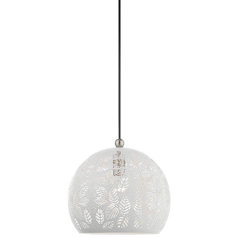 Image 1 Chantily 11 3/4 inch Wide White Metal Globe Mini Pendant Light