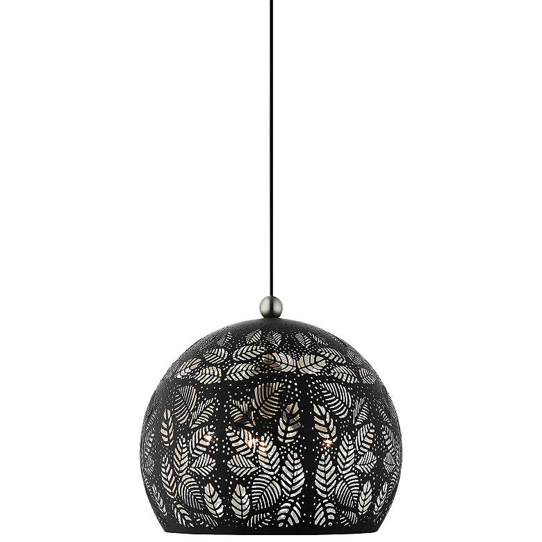 Image 1 Chantily 15 3/4 inch Wide Black Metal Globe Pendant Light